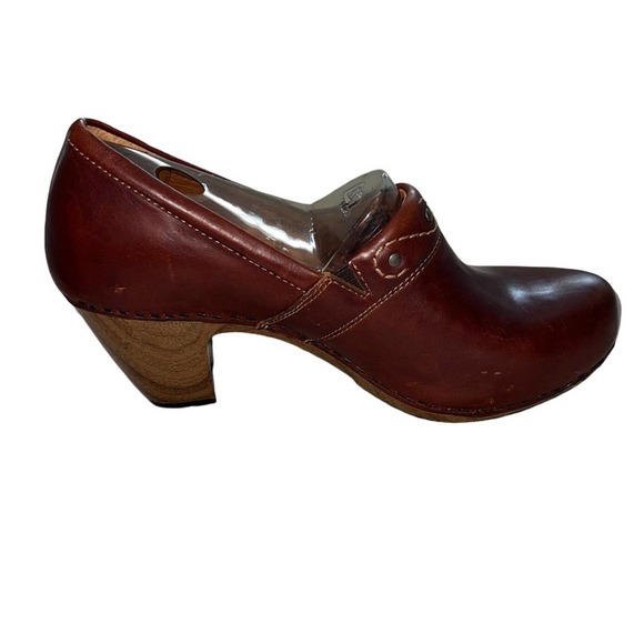 Dansko Brown Leather Mule Wood Clogs Women's Euro 42, US 11 - Picture 3 of 9